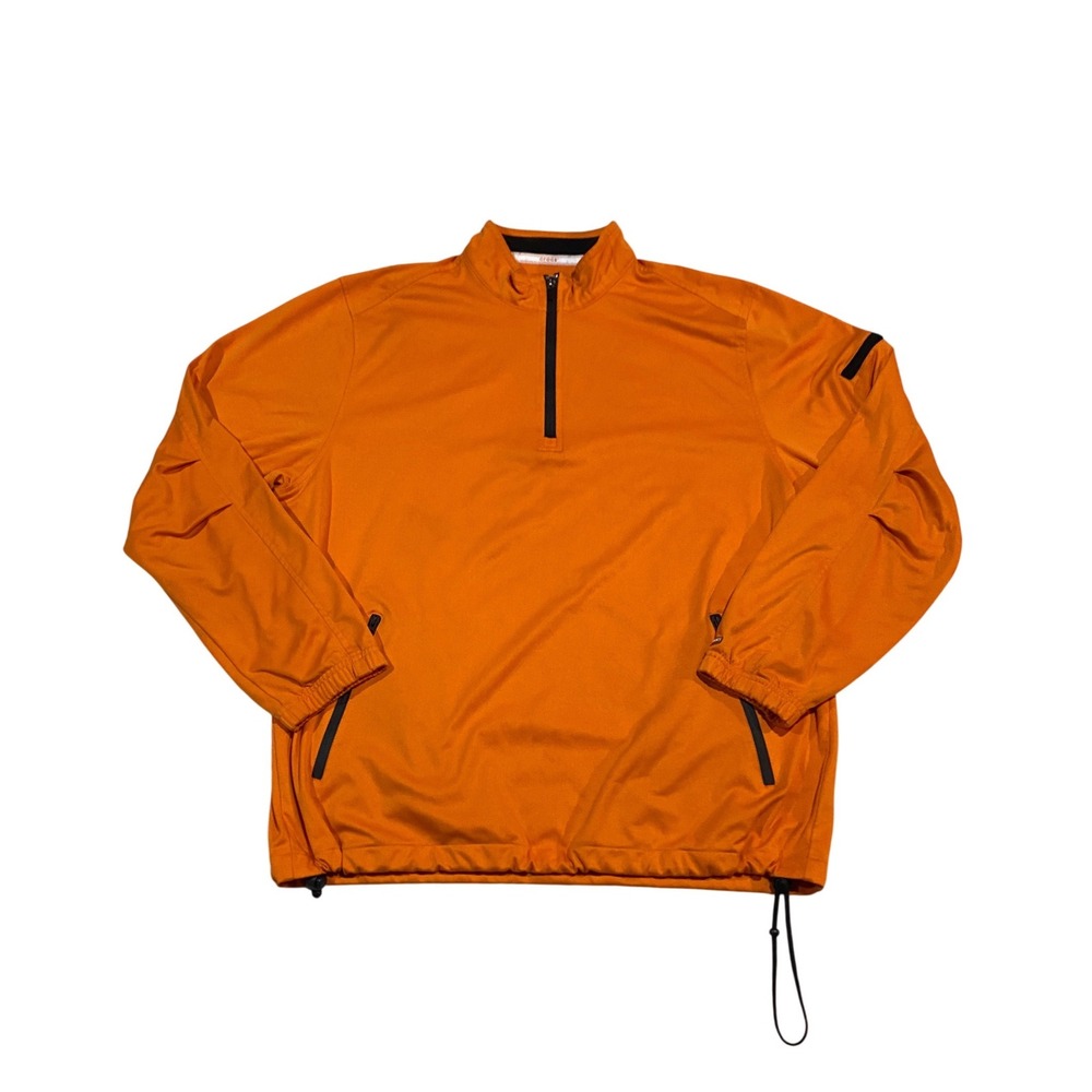 Crocs Relaxed Technology Mens Orange Quarter Zip Windbreaker Jacket Large L